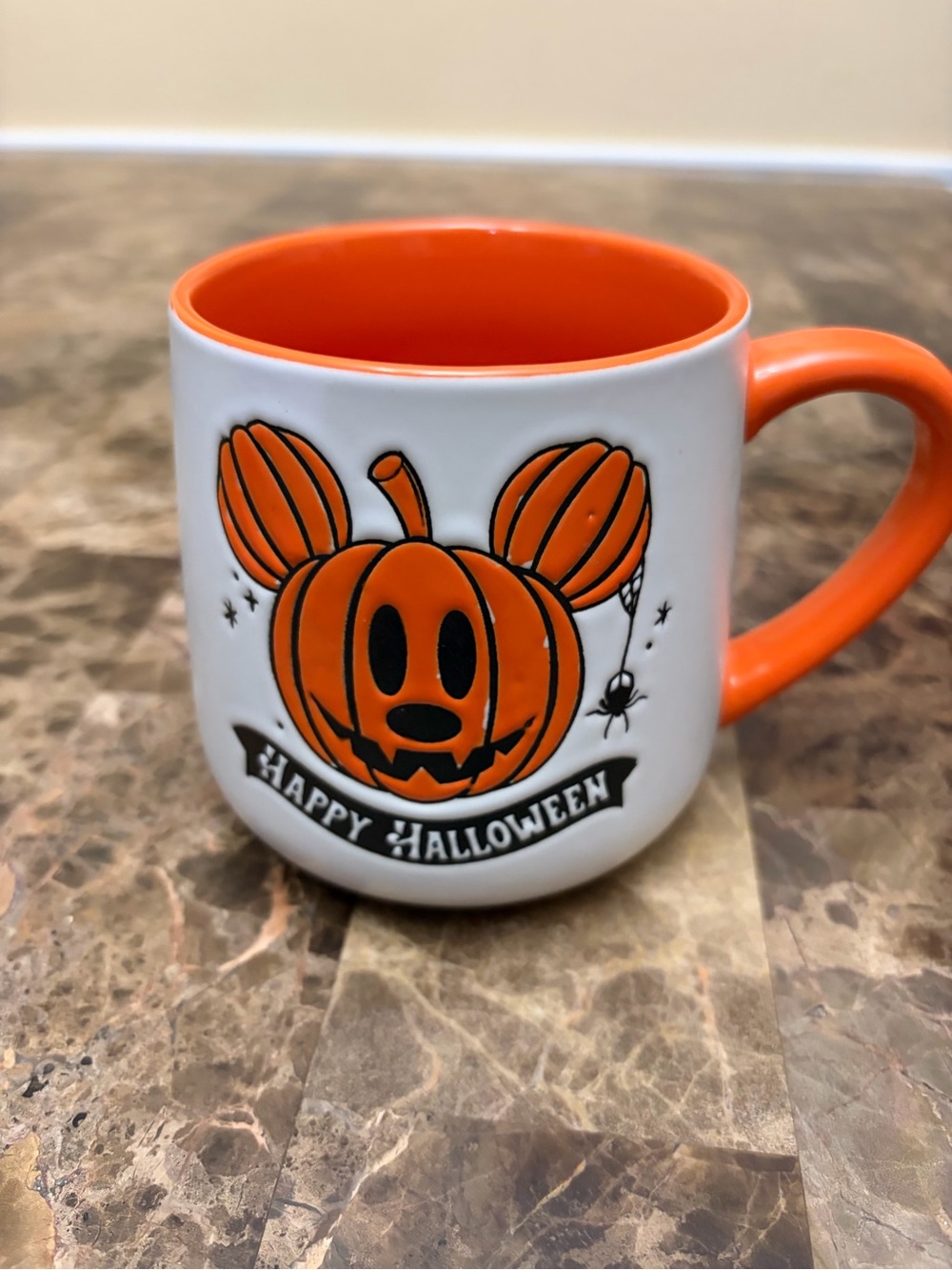 Disney Orange and White Mickey Pumpkin Mug